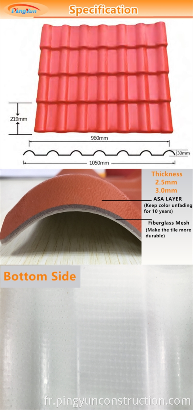 Fiberglass royal roof sheet